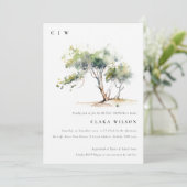 Invitation Fête des mariées minimale d'aquarelle simple (Debout devant)