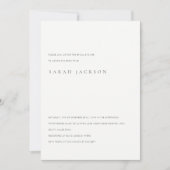 Invitation Fête des mariées minimale de typographie noir et b (Devant)