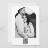 Invitation Fête des mariées minimale moderne Black White Gold (Dos)