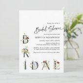 Invitation Fête des mariées minimaliste Boho (Debout devant)