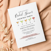Invitation Fête des mariées minimaliste Cocktail Beach Party