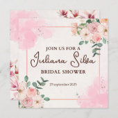 Invitation Fête des mariées minimaliste crème (Devant / Derrière)