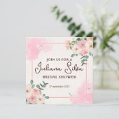 Invitation Fête des mariées minimaliste crème (Debout devant)