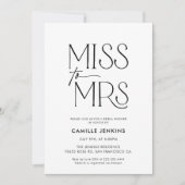 Invitation Fête des mariées minimaliste moderne (Devant)