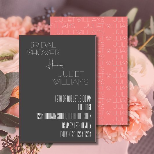 Invitation Fête des mariées minimaliste moderne -