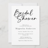 Invitation Fête des mariées minimaliste moderne noir blanc (Devant)