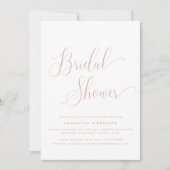 Invitation Fête des mariées minimaliste rose poussiéreux (Devant)