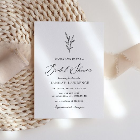 Invitation Fête des mariées minimaliste simple