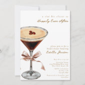 Invitation Fête des mariées mocha à thème moderne simple Cock (Devant)