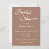 Invitation Fête des mariées Mocha Style Simple (Devant)