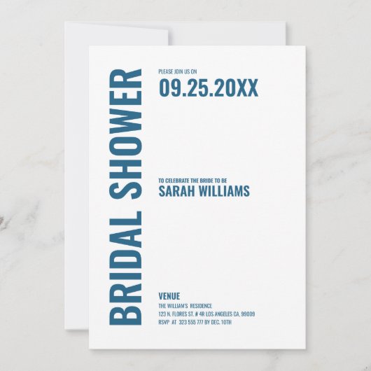 Invitation Fête des mariées moderne (Devant)