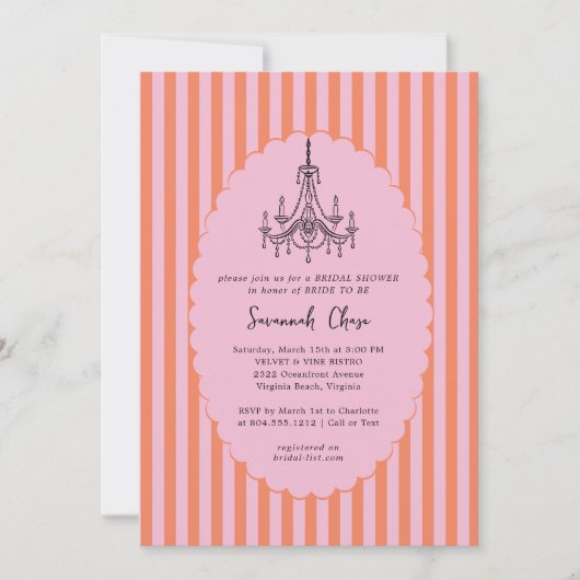 Invitation Fête des mariées moderne à main fantaisie (Devant)