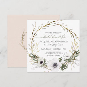 Invitation Fête des mariées Moderne Anémone Blush Pink Eucaly