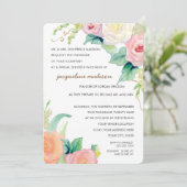 Invitation Fête des mariées Moderne Aquarelle Florale Roses (Debout devant)