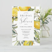 Invitation Fête des mariées moderne au citron (Debout devant)