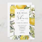 Invitation Fête des mariées moderne au citron (Devant / Derrière)