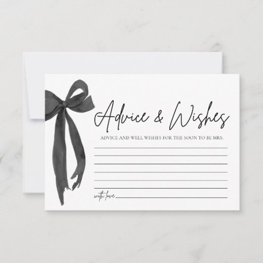Invitation Fête des mariées moderne Black Bow Conseils & Wing (Devant)
