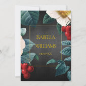 Invitation Fête des mariées moderne Black Gold Cherry Blossom (Dos)