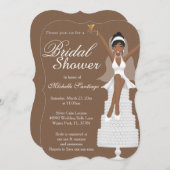 Invitation Fête des mariées moderne blanc chic (Devant / Derrière)