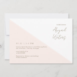 Invitation Fête des mariées moderne Blush et Gold Simplicity