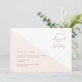 Invitation Fête des mariées moderne Blush et Gold Simplicity (Debout devant)