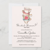 Invitation Fête des mariées moderne Blush Tea Party (Devant)