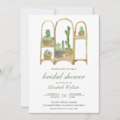 Invitation Fête des mariées moderne Boho Cactus aquarelle (Devant)