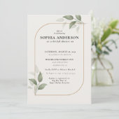 Invitation Fête des mariées moderne Botanique Eucalyptus Boho (Debout devant)