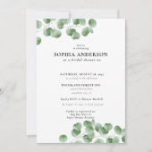 Invitation Fête des mariées moderne Botanique Eucalyptus Boho (Devant)