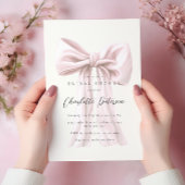 Invitation Fête des mariées moderne Bow rose