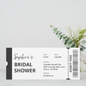 Invitation Fête des mariées moderne branchée de billets (Debout devant)
