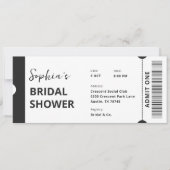 Invitation Fête des mariées moderne branchée de billets (Devant)