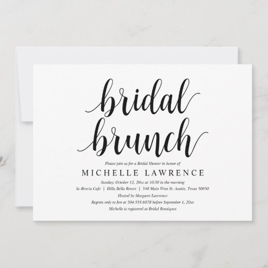 Invitation Fête des mariées moderne Brunch Fête (Devant)