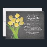 Invitation Fête des mariées moderne Chalkboard Jaune Tulip<br><div class="desc">Chalkboard moderne Tulip Jaune invitation à la douche nuptiale avec un arrière - plan populaire en damier avec un joli bouquet de belles tulipes jaunes. Une invitation à la douche nuptiale contemporaine pour une douche nuptiale de printemps ou d'été.</div>