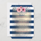 Invitation Fête des mariées moderne chic à fleurs rayées (Devant)