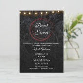 Invitation Fête des mariées moderne chic Black Red Wine Rings (Debout devant)