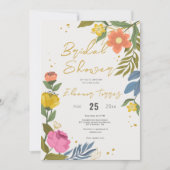 Invitation Fête des mariées moderne chic Boho Fleurs sauvages (Devant)