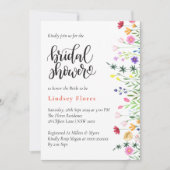 Invitation Fête des mariées moderne chic Boho Fleurs sauvages (Devant)