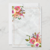 Invitation Fête des mariées moderne chic en marbre de cuivre (Dos)