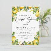 Invitation Fête des mariées moderne Citrus Lemon (Debout devant)