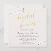 Invitation Fête des mariées moderne classique d'orchidées cad (Devant)