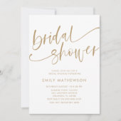 Invitation Fête des mariées moderne de calligraphie blanche e (Devant)