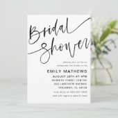 Invitation Fête des mariées moderne de calligraphie noir et b (Debout devant)