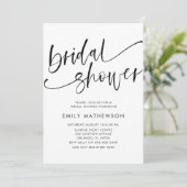 Invitation Fête des mariées moderne de calligraphie noir et b (Debout devant)