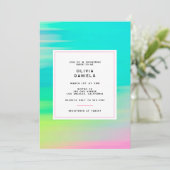 Invitation Fête des mariées moderne de couleurs vives néon (Debout devant)