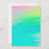 Invitation Fête des mariées moderne de couleurs vives néon (Dos)