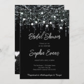 Invitation Fête des mariées moderne de lumière à pendage noir (Devant / Derrière)