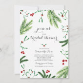 Invitation Fête des mariées moderne de Noël rouge et vert (Devant)