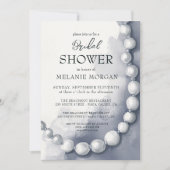 Invitation Fête des mariées moderne de perles blanches (Devant)