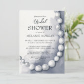 Invitation Fête des mariées moderne de perles blanches (Debout devant)